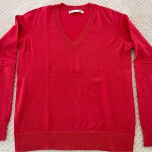 Strawberry Red V-Neck Sweater by Sfera size S